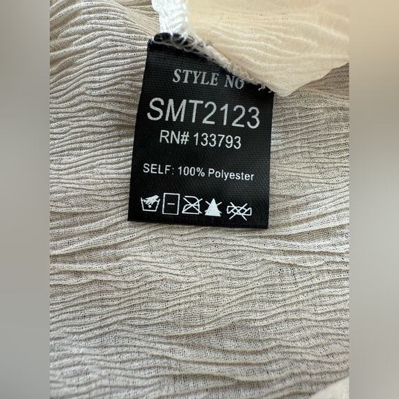 NWT Pol Bohemian Retro Lace Sheer Panel Embroidered Short Sleeve Dress White Med - Picture 9 of 12